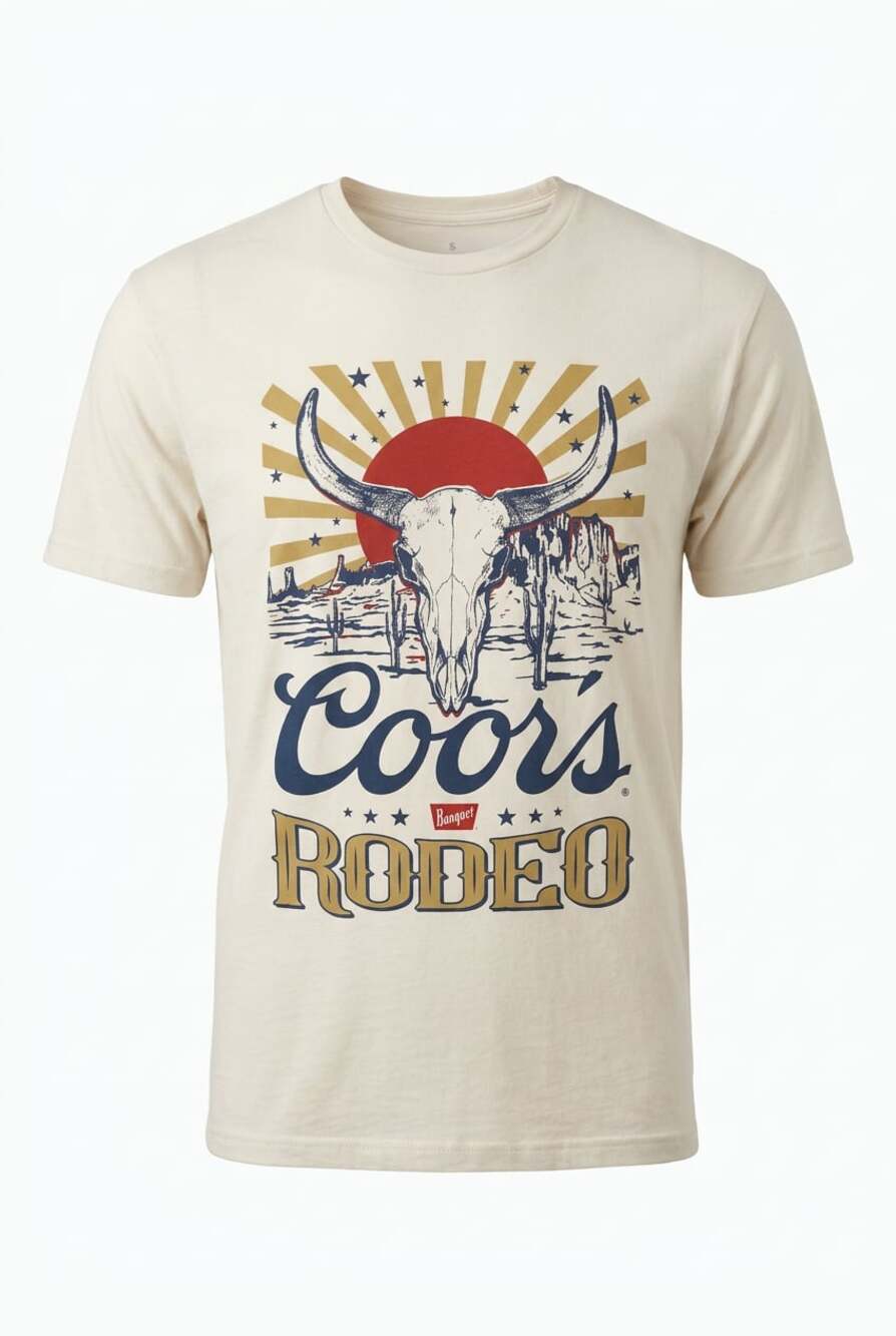 Tee Luv Men's Coors Banquet Rodeo Graphic T-Shirt